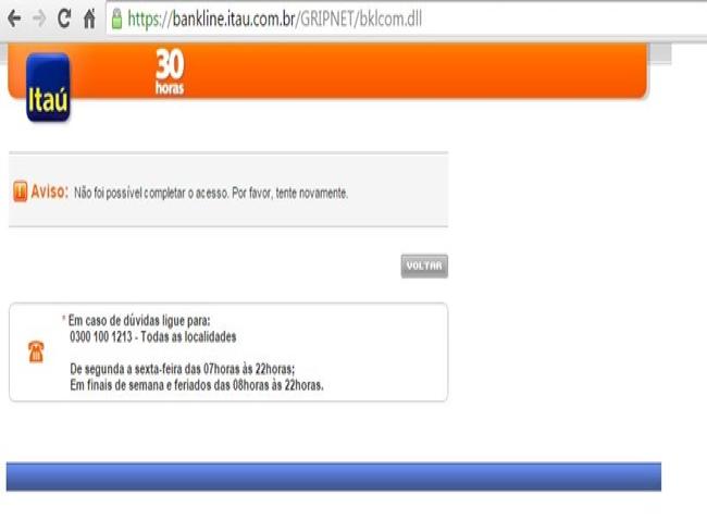 Site e aplicativo do banco Itaú estão fora do ar