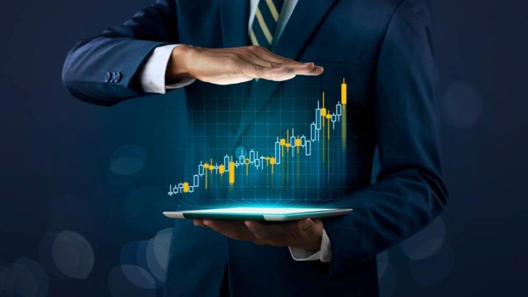 investimento, crescimento, executivo, gráfico