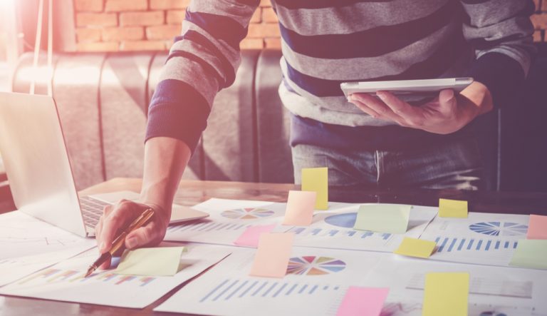 organização, lista, planejamento, homem, tablet