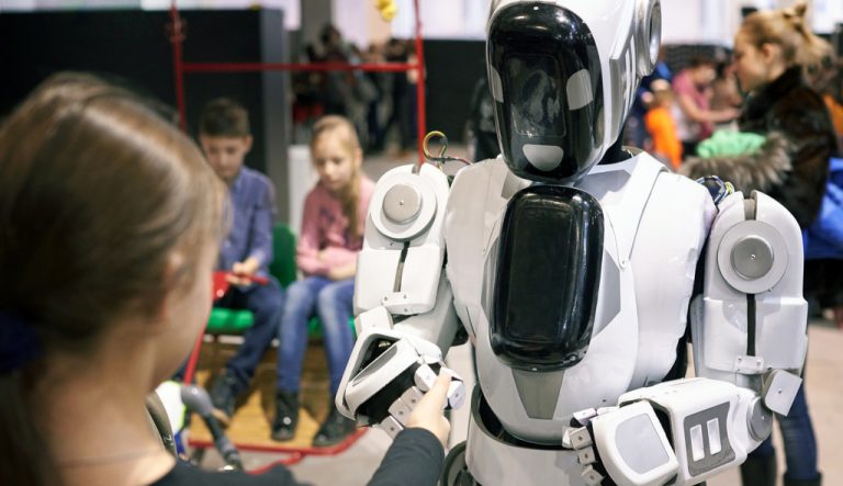 robô, android, crianças, automação