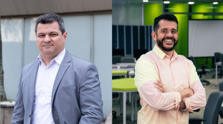 Fabrício Lira, diretor de ecossistemas de IBM Brasil e Leidivino Natal, CEO da Stefanini Rafael