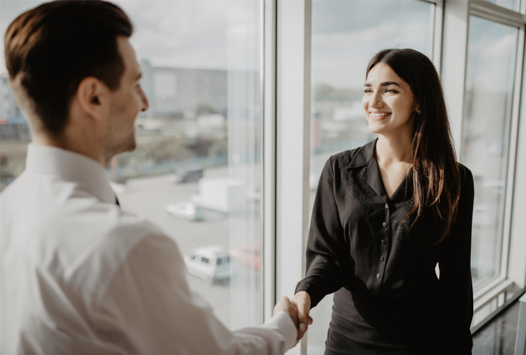 executiva, negócios, aperto de mão, venda