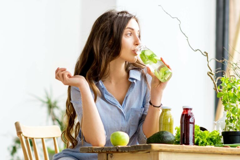 detox, dieta, mulher, saúde