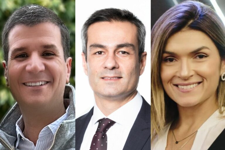 área de parcerias Alexandre Graff, vice-presidente sênior e diretor da FICO; Pablo Morales, diretor de parcerias e alianças da América Latina da FICO; e Kayla Vallim, vice-presidente de operações de negócios e experiência do parceiro na FICO