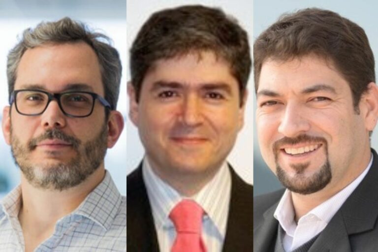 Fabio Kruzich, diretor sênior de consultoria de negócios da FICO, Daniel Arraes, consultor principal de pré-vendas da FICO e Saulo Fernandes, diretor sênior de gerenciamento de vendas da FICO