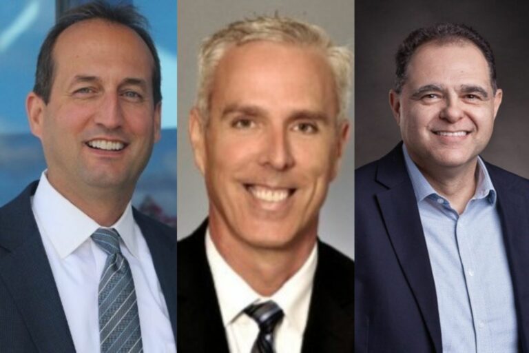 Al Timchuk, VP de vendas internacionais da Commvault, Darren Yablonski, diretor de engenharia para EUA, Canadá e Latam da Commvault e Bruno Lobo, general manager da Commvault na América Latina