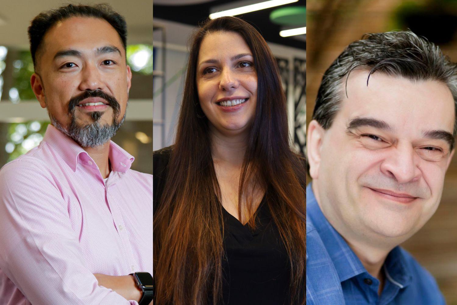 Rodrigo Aoki, líder de TI da Bayer no Brasil, Juliana Mendonça, coordenadora de Processos & Aplicações da Bayer e Sérgio Cruz, sócio-proprietário do Grupo Bridge