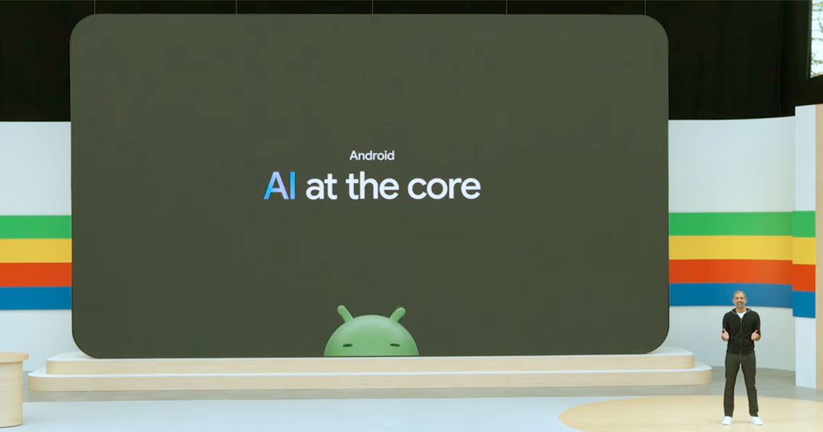 Sameer Samat, diretor de produtos do Android, apresenta novidades de segurança do sistema durante o Google I/O 2024 (Imagem: Reprodução)