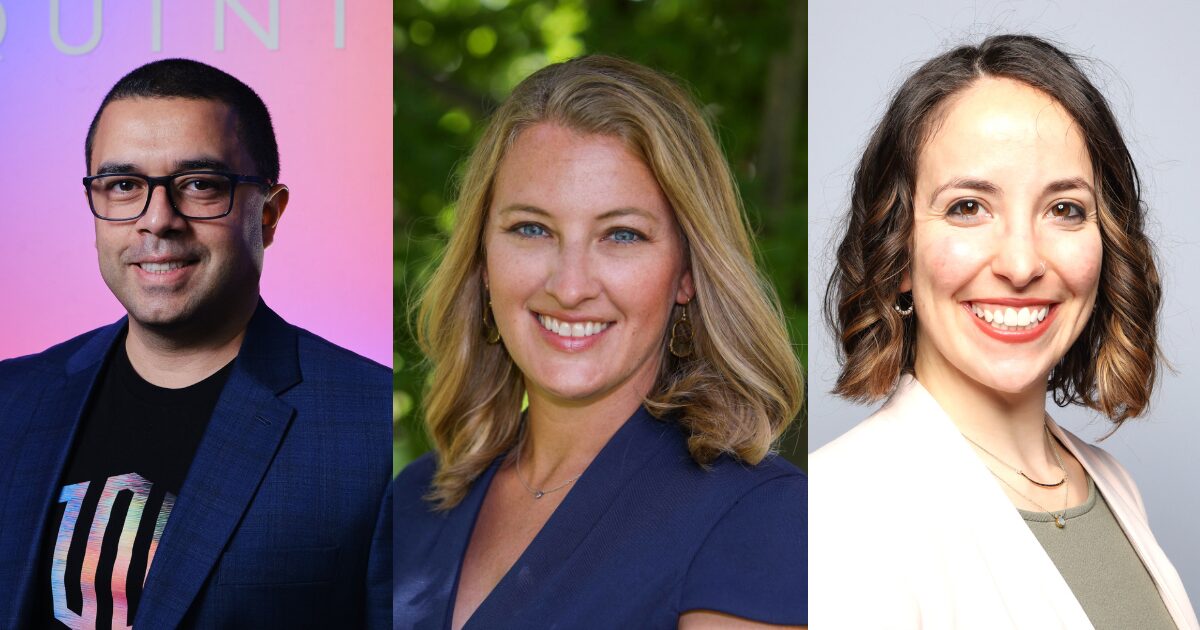 Victor Arnaud, data center, presidente da Equinix no Brasil, Cassandra Garber, Vice President, Sustainability & ESG, Dell Technologies e Meaghan Krohn, Lead Climate Strategist, Sustainability & ESG, Dell Technologies. Imagens: divulgação.