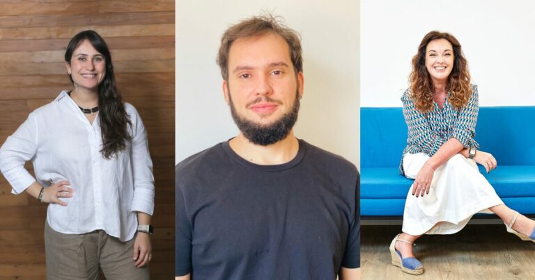 tecnologia, Gabriela Vicari, CEO do Itaqui Fernando Mercês, fundador do Mente Binária e Carmela Borst, CEO e fundadora da SoulTech. Fotos: divulgação.