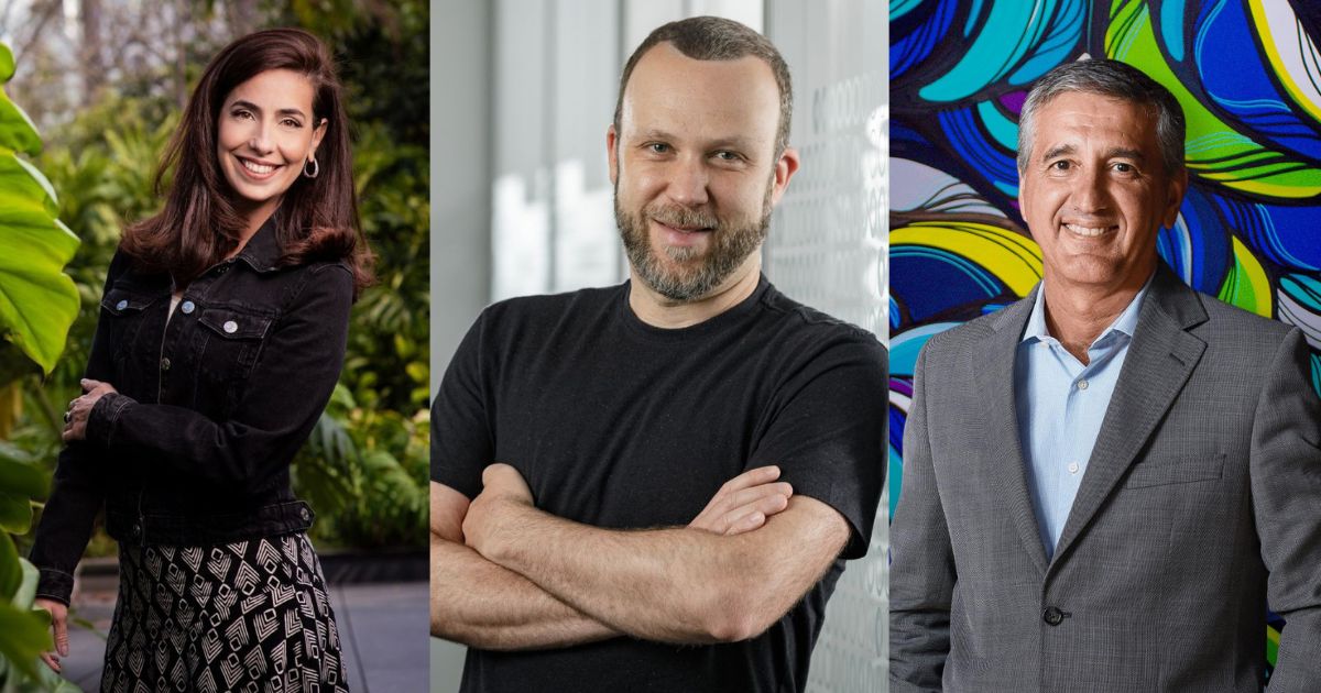 Adriana Aroulho, Dennis Herszkowicz e Marco Stefanini Fotos: Divulgação