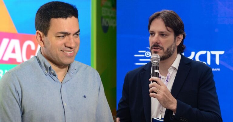 osé Frederico Lyra Netto, secretário de Ciência, Tecnologia e Inovação de Goiás, à esquerda, e Arlindo Galvão, diretor de Internacionalização do Ceia e coordenador do Akcit, à direita, em eventos oficiais