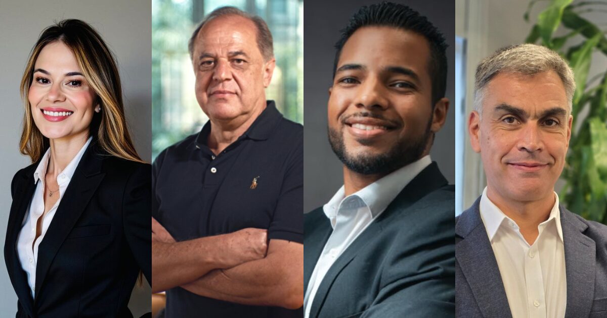 Da esquerda para direita Sandra Bouzon, diretora comercial da Snowflake; Alexandre Alves, presidente de business aplication da BRQ Digital Solutions; Jefferson Macedo, diretor de segurança da Hexa Security e Fábio Vallada, executivo sênior de software da Diebold Nixdorf (Imagem: divulgação)